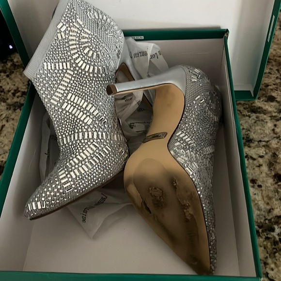 Lauren Lorraine Shoes - Like new!! Silver metallic booties. Size 5-1/2